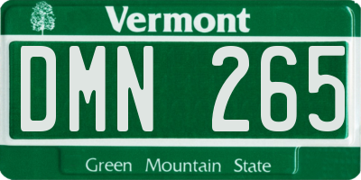 VT license plate DMN265