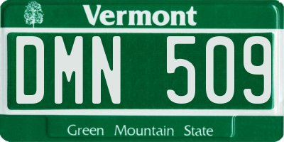 VT license plate DMN509
