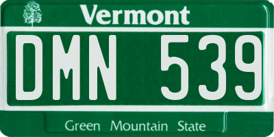 VT license plate DMN539