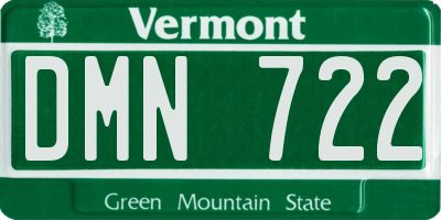 VT license plate DMN722