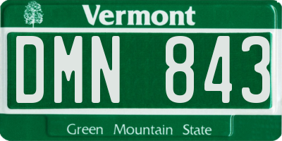 VT license plate DMN843