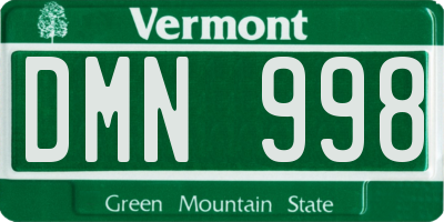 VT license plate DMN998