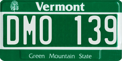 VT license plate DMO139