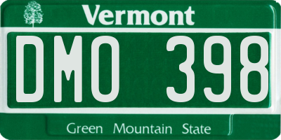 VT license plate DMO398