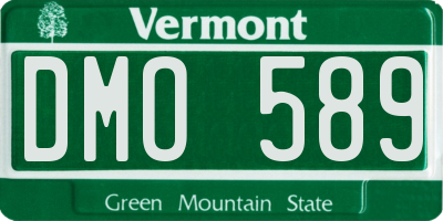 VT license plate DMO589