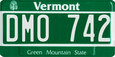 VT license plate DMO742