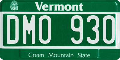 VT license plate DMO930