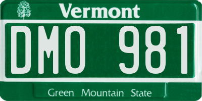 VT license plate DMO981