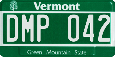 VT license plate DMP042