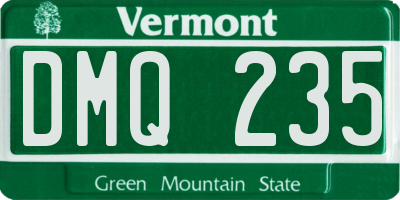 VT license plate DMQ235