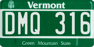 VT license plate DMQ316