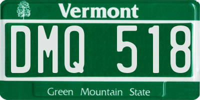 VT license plate DMQ518