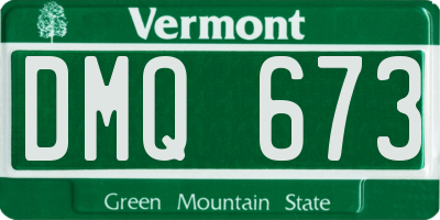 VT license plate DMQ673