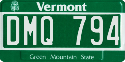 VT license plate DMQ794
