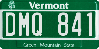 VT license plate DMQ841