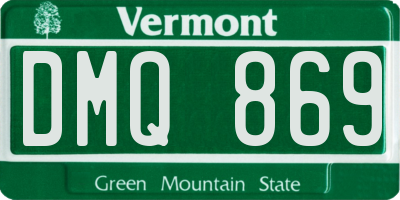 VT license plate DMQ869