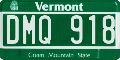 VT license plate DMQ918