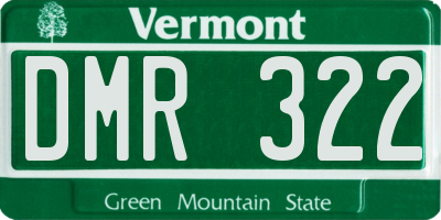 VT license plate DMR322