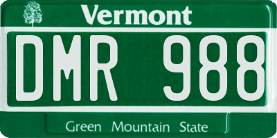 VT license plate DMR988