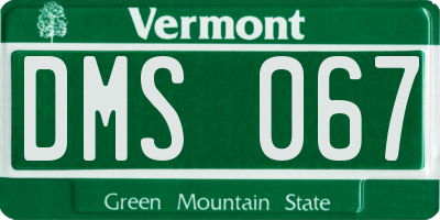 VT license plate DMS067