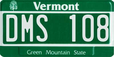 VT license plate DMS108