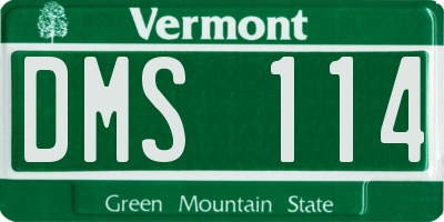 VT license plate DMS114