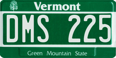 VT license plate DMS225