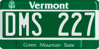 VT license plate DMS227