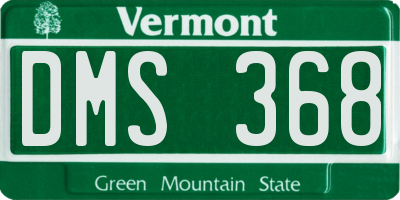 VT license plate DMS368