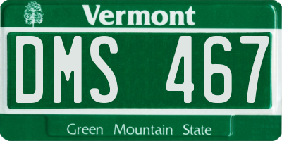 VT license plate DMS467