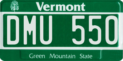 VT license plate DMU550
