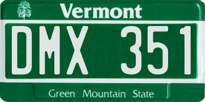 VT license plate DMX351