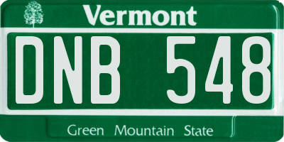 VT license plate DNB548