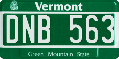 VT license plate DNB563