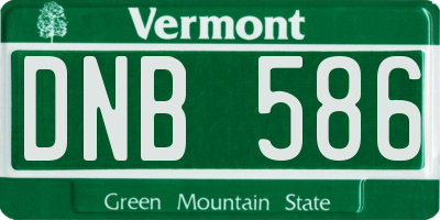 VT license plate DNB586