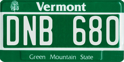 VT license plate DNB680