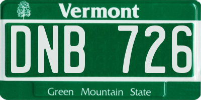 VT license plate DNB726
