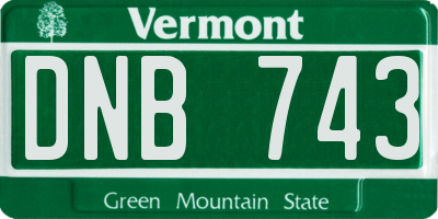 VT license plate DNB743