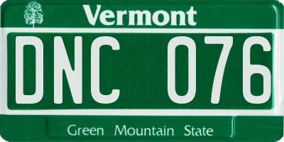 VT license plate DNC076