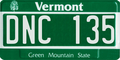 VT license plate DNC135
