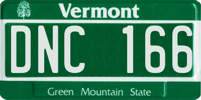 VT license plate DNC166