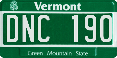 VT license plate DNC190