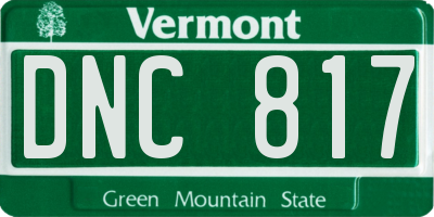 VT license plate DNC817