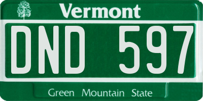 VT license plate DND597
