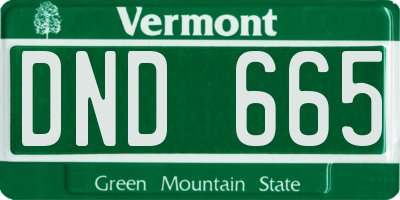 VT license plate DND665