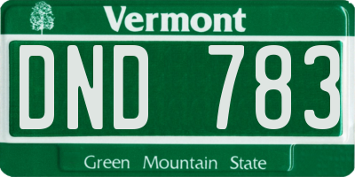 VT license plate DND783