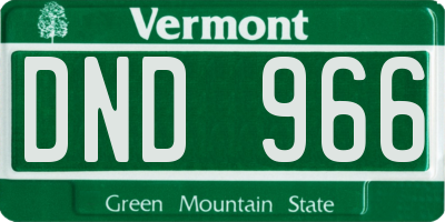 VT license plate DND966