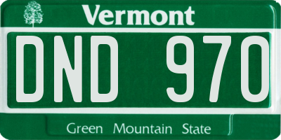 VT license plate DND970