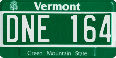 VT license plate DNE164