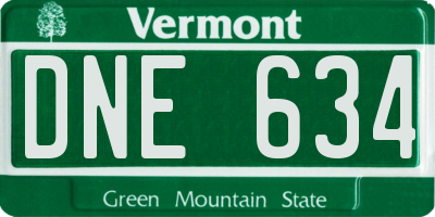 VT license plate DNE634